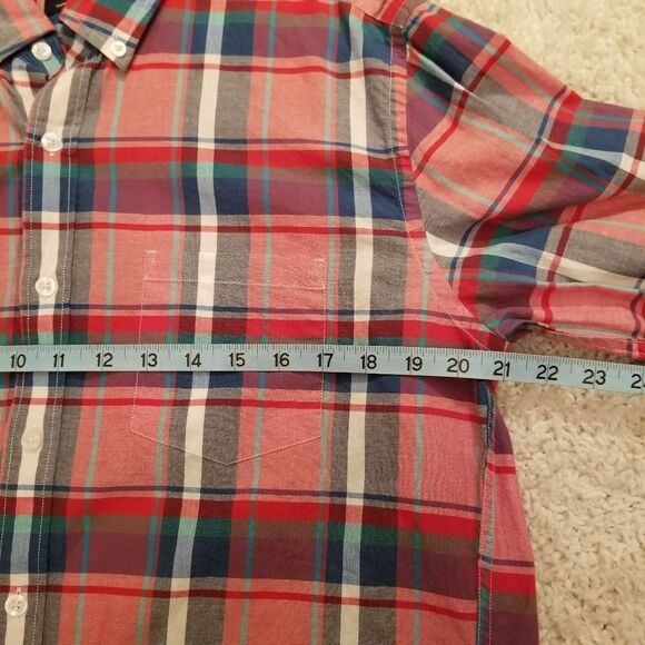 J. Crew Summer Plaid Button Down Slim Large - Picture 4 of 9